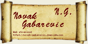 Novak Gabarević vizit kartica